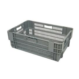 stack and nest container H 200 mm PP grey nestable | Floor + walls perforated product photo