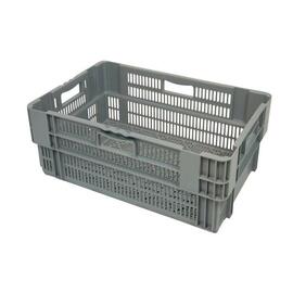stack and nest container H 240 mm PP grey nestable | Floor + walls perforated product photo
