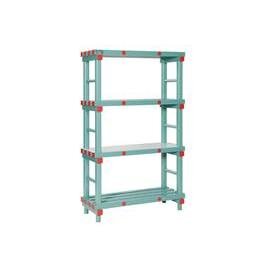 base shelf plastic 1000 mm 400 mm  H 1820 mm 4 grid shelf (shelves) shelf load 200 kg product photo