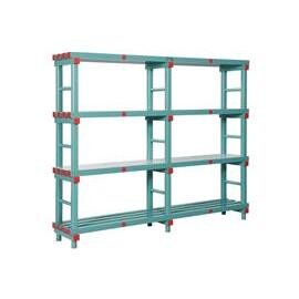 base shelf plastic 2000 mm 400 mm  H 1820 mm 4 grid shelf (shelves) shelf load 200 kg product photo