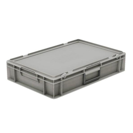 transport container | case box with lid Euronorm grey 20 ltr | 600 mm x 400 mm H 133 mm product photo