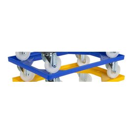 carriage blue 2 swivel castors|2 fixed castors polyamide 620 mm  x 420 mm  H 155 mm product photo