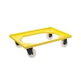 carriage yellow 2 swivel castors|2 fixed castors polyamide 620 mm  x 420 mm  H 155 mm product photo