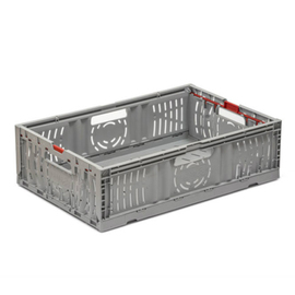 twistlock box | collapsible crate Euronorm grey perforated 46.8 ltr | 600 mm x 400 mm H 229 mm product photo  S