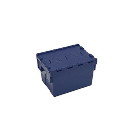 lidded crate 22 ltr PP blue with lid product photo