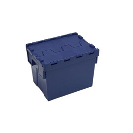 lidded crate 25 ltr PP blue with lid product photo