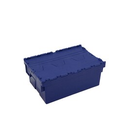lidded crate 40 ltr PP blue with lid product photo