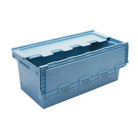 lidded crate 76 ltr PP blue with lid product photo