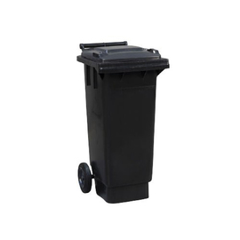 waste container 80 ltr plastic black hinged lid  L 525 mm  B 450 mm  H 940 mm product photo