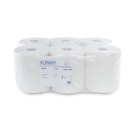 towel roll FUNNY cellulose 2 ply bright white product photo