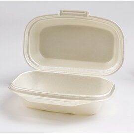 lunch boxes with lid disposable white not sectioned foamed 240 mm  x 135 mm  H 60 mm product photo
