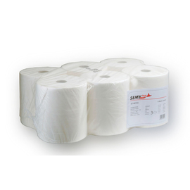 Towel roll with special core SEMItop cellulose 3 ply bright white product photo