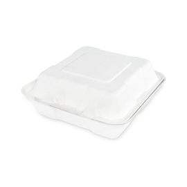 Menu folding box | 3 compartments white sugarcane fibers | disposable | 2 x 100 pieces product photo  S