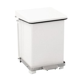 industrial pedal bin 27 ltr white damping lid with pedal fireproof  L 370 mm  B 370 mm  H 445 mm product photo