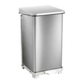 industrial pedal bin 45 ltr stainless steel damping lid with pedal matt fireproof  L 370 mm  B 370 mm  H 590 mm product photo