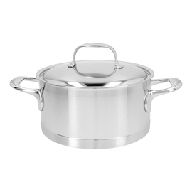 stewing pot 3 ltr stainless steel with lid | suitable for induction Ø 200 mm product photo