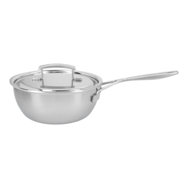 sauté pan 3 ltr stainless steel with lid | suitable for induction | base Ø 185 mm product photo