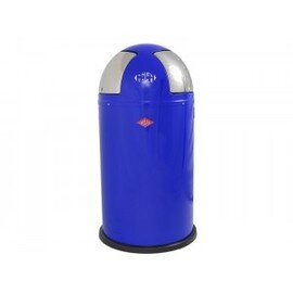 stylish waste container PUSH TWO | WESCO 55 ltr blue pusht top lid 2 drop-in apertures Ø 400 mm  H 755 mm product photo