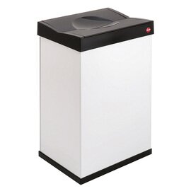 waste container Big Box 50 ltr steel sheet plastic white|black swing lid  L 340 mm  B 260 mm  H 500 mm product photo  L