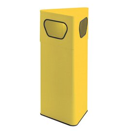 wastepaper basket 50 ltr metal yellow 2 drop-in apertures fireproof  L 410 mm  B 360 mm  H 875 mm product photo