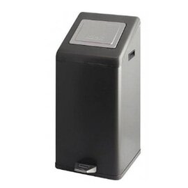 pedal bin Carro-Kick aluminium 50 ltr black pusht top lid fireproof product photo