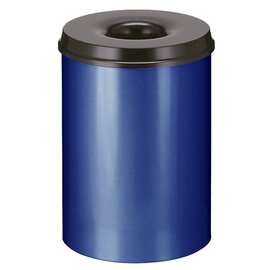 wastepaper basket 30 ltr metal blue black aperture fire-extinguishing Ø 335 mm  H 470 mm product photo