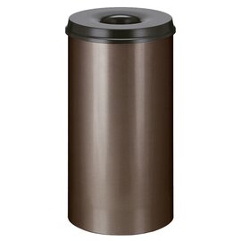 wastepaper basket 50 ltr metal brown black aperture fire-extinguishing Ø 335 mm  H 630 mm product photo