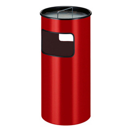 wastepaper basket with ashtray 50 ltr red round fireproof incl. extinguishing sand product photo