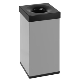 waste container Carro Flame fire-extinguishing 55 ltr aluminium grey lid colour black product photo
