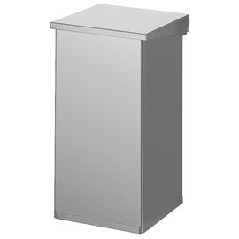 waste bin CARRO-LIFT 55 ltr aluminium grey lift-lid fireproof L 300 mm W 300 mm H 600 mm | soft close lid product photo