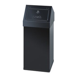 waste container CARRO-PUSH 55 ltr aluminium black pusht top lid  L 300 mm  B 300 mm  H 700 mm product photo