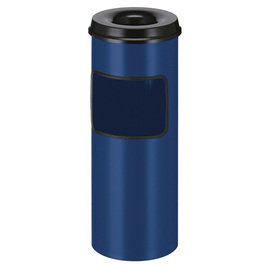 wastepaper basket with ashtray fire-extinguishing blue|black round incl. extinguishing sand product photo