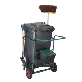 container trolley | 1 x 240 ltr container | broom | spade | trash can | 580 mm x 600 mm H 1050 mm product photo