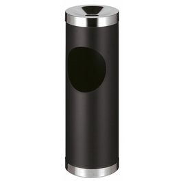 wastepaper basket with ashtray black round product photo