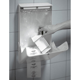 combined hygiene waste bin aluminium white product photo  S