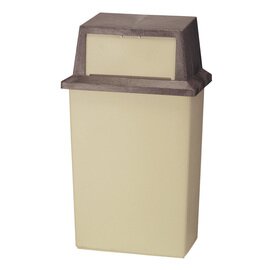 waste container Wall-Hugger 80 ltr plastic beige pusht top lid  L 520 mm  B 300 mm  H 980 mm product photo