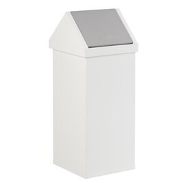 waste container Carro-Swing 110 ltr aluminium white swing lid fireproof  L 360 mm  B 360 mm  H 1000 mm product photo