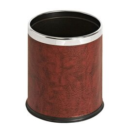 double-walled wastepaper basket 10 ltr stainless steel leather look red Ø 225 mm  H 275 mm product photo