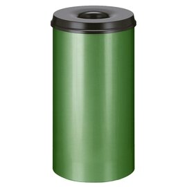 wastepaper basket 50 ltr metal green black aperture fire-extinguishing Ø 335 mm  H 630 mm product photo