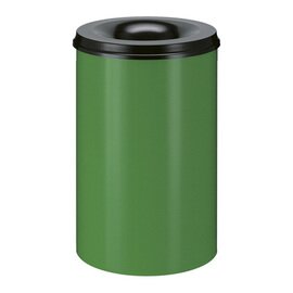wastepaper basket 110 ltr metal green black aperture fire-extinguishing Ø 470 mm  H 720 mm product photo