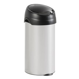 waste container 60 ltr metal stainless steel look black touch lid Ø 360 mm  H 780 mm product photo