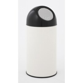 waste container 40 ltr metal white|black pusht top lid Ø 315 mm  H 670 mm product photo
