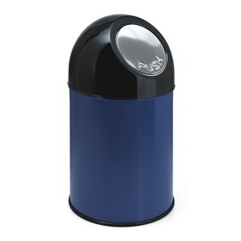 waste container 30 ltr metal blue|black pusht top lid Ø 305 mm  H 540 mm product photo