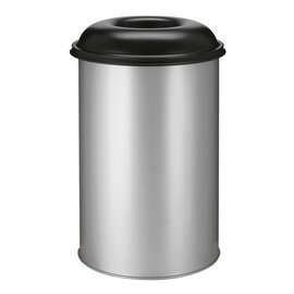 wastepaper basket 200 ltr metal grey aperture lid colour black fire-extinguishing Ø 600 mm  H 950 mm product photo