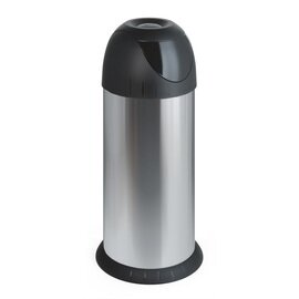 waste container 40 ltr stainless steel black swing lid Ø 345 mm  H 800 mm product photo