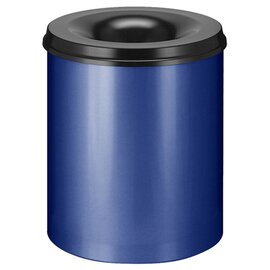 wastepaper basket 80 ltr stainless steel blue black aperture fire-extinguishing Ø 465 mm  H 540 mm product photo