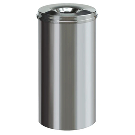 wastepaper basket fire-extinguishing 50 ltr stainless steel round H 625 mm product photo