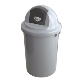 waste container plastic grey hinged lid Ø 410 mm  H 780 mm product photo