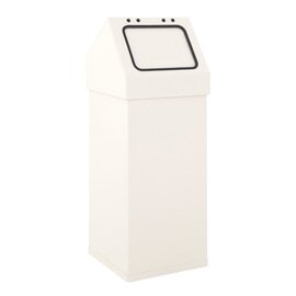 waste container CARRO-PUSH 55 ltr aluminium ivory white pusht top lid  L 300 mm  B 300 mm  H 700 mm product photo