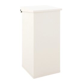 waste bin 55 ltr aluminium ivory white lift-lid fireproof L 300 mm W 300 mm H 600 mm | soft close lid product photo